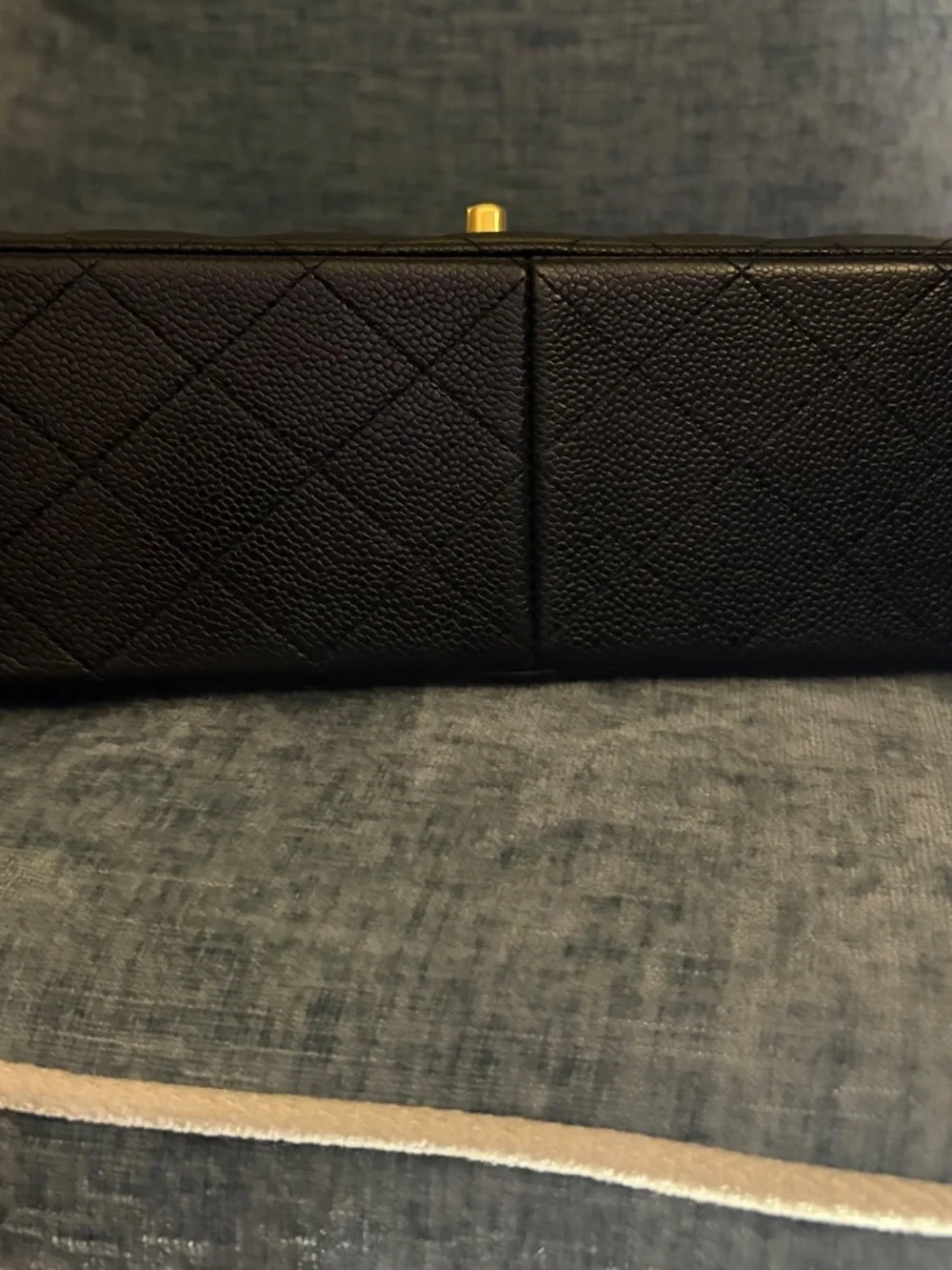 Chanel classic jumbo double flap black caviar handbag
